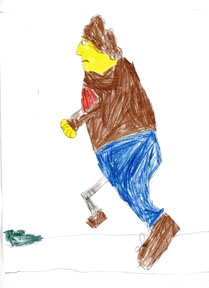 Terry Fox Running (drawing by Logan)