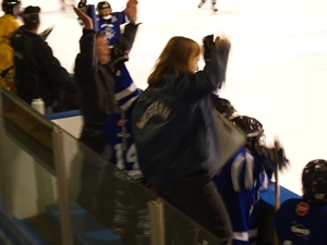 My dad cheering after a goal!