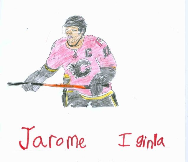 This is a picture of my Jarome Iginla! (I drew it!)