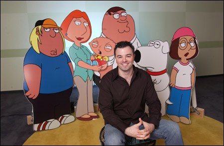 Macfarlane with his creations!<br>(http://coedmagazine.files.wordpress.com/2008/05/12/seth-mcfarlane-edit.jpg)