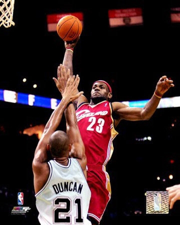 leBron James over Tim Duncan (Google Images)