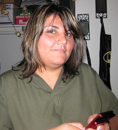 My mom, Celeste in her scrubs (Taken by me_