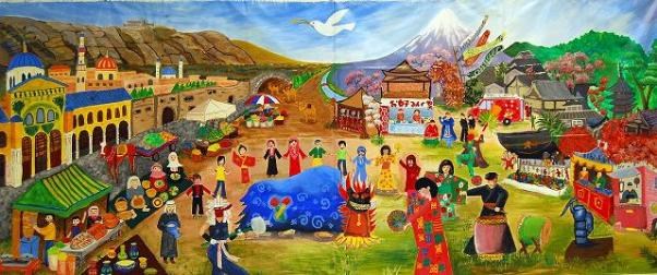 Echange de Fresque Interculturel Japon Syrie (Japan Art Miles)