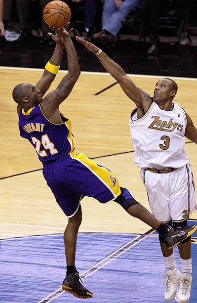 Kobe Bryant made an amazing shot over Caron Butle (http://en.wikipedia.org/wiki/File:Bryant_Fades_Over_Butler.jpg)