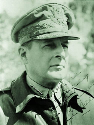 General MacArthur posing for a picture 