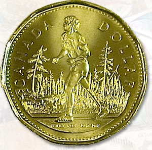 a coin of Terry Fox (http://www.allnationsstampandcoin.com/images/news/terry1.jpg)