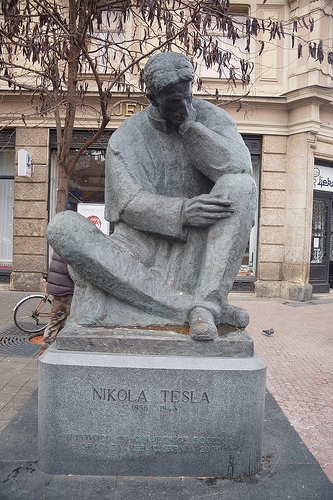 a statue of Tesla (http://www.flickr.com/photos/blacktar/2216895580/)