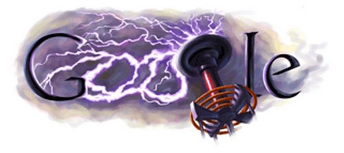 google.com honors Nikola Tesla (http://www.flickr.com/photos/silvery/3707622428/)