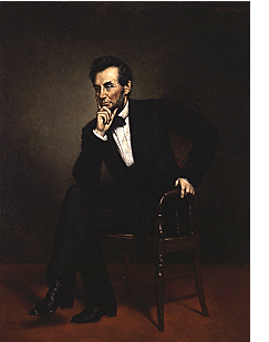 Abraham Lincoln is posing for a painter