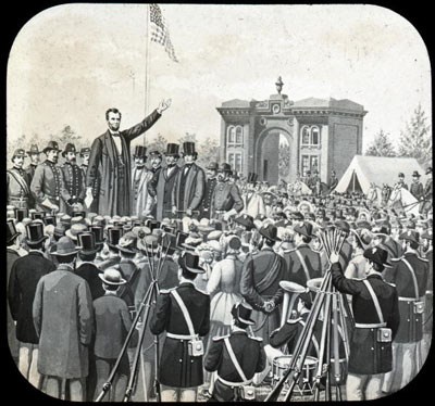 Abraham Lincoln giving a speech
