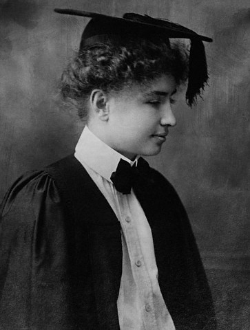 Helen Keller as a proud graduate (http://www.gardenofpraise.com/images/keller2.jpg)