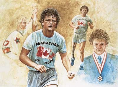 Terry Fox in speaking his words of wisdom, runnin