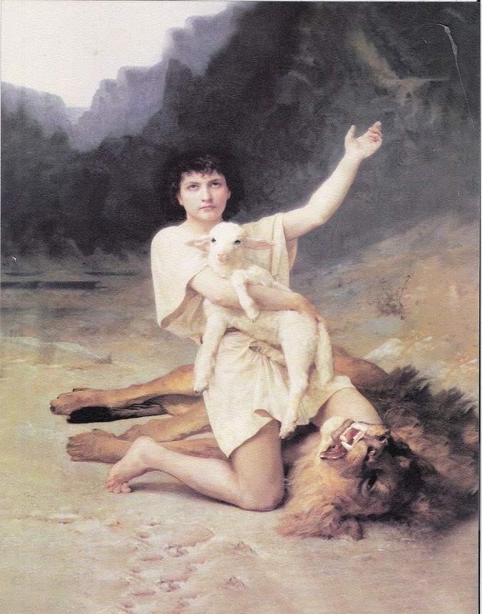David protecting his livestock (http://babbazeesbrain.blogspot.com/2008/10/oldest-hebrew-text-ever-discovered-in.html)