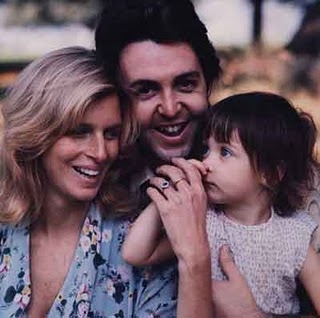 Paul with late wife Linda, and their baby Mary