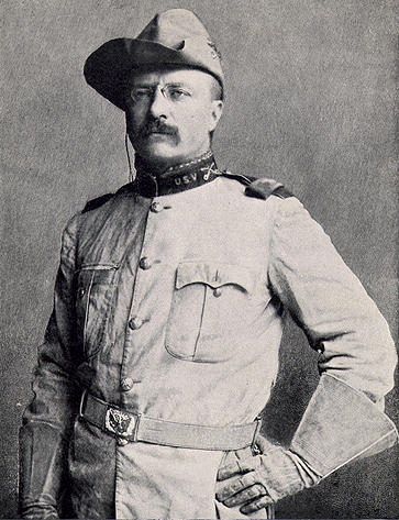 Theodore Roosevelt in full war regalia. (www.bartleby.com)