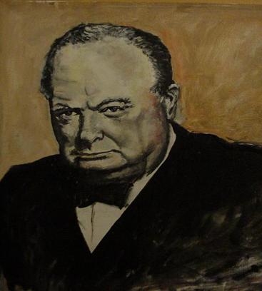 This is a portrait of Winston Churchill. (created by Bill Minihan)