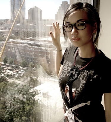 Amelia Tan in front of the city block...Hell Yes! (Found in her Interview with a loyal fan.)