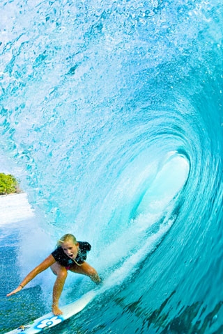 This is Bethany surfing in Hawaii
