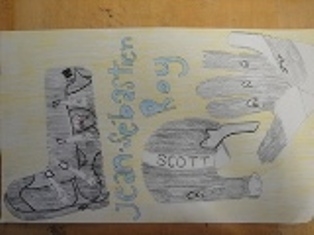 motocross boot, motocross helmet and a motocross  (I made it.)