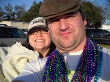 This is my father and mother at the parade.