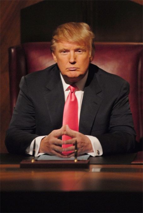 Donald Trump on his television show, The Apprentice (http://blog.luxuryproperty.com/wp-content/uploads/2008/12/donald-trump-photo.jpg)