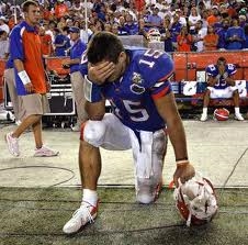 Tim Tebow losing at the Ole Miss game (Google Images)
