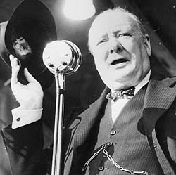 Churchill gives a speech during the war years (http://www.culture24.org.uk/history+%26+heritage/war+%26+conflict/modern+conflict/art26783)