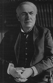 Thomas Edison at an old age (Wikipedia Schools)