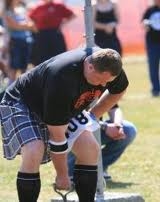 Jody competing at the annual Highland Games (Facebook)