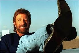 Chuck Norris relaxing having a good time 