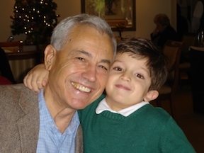 My Grandpa and I in Manhattan eating lunch (My grandma took the picture and printed it)