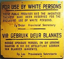 Apartheid (http://simple.wikipedia.org/wiki/Apartheid)