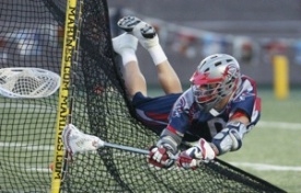 Mikey Powell Diving over back of net to score (Playsportstv.com)