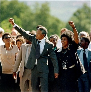 Nelson Mandela as he became president of South Af (http://tyronevh.wordpress.com/2010/02/11/20-years-of-freedom-for-mandela/)