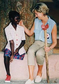Princess Diana helping others with AIDS 