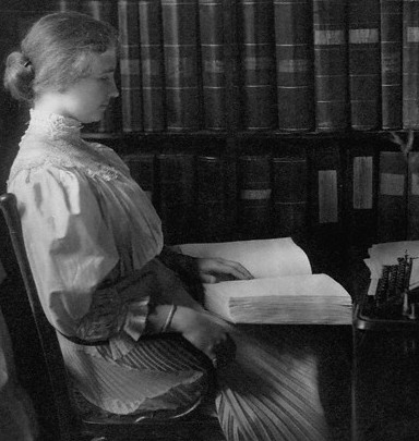 Keller studying and reading like everyone else (http://www.corbisimages.com/stock-photo/rights-managed/IH167599/writer-helen-keller-holding-braille-book-in/?ext=1)