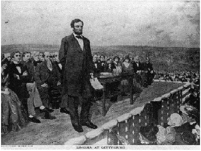 President Lincoln giving the Gettysburg Address (http://atiberg.files.wordpress.com/2011/04/gettysburg.jpg)