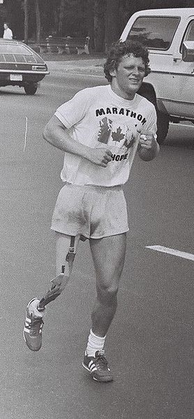Terry Fox running his marathon of hope in toronto (Wikipedia the free encyclopedia)