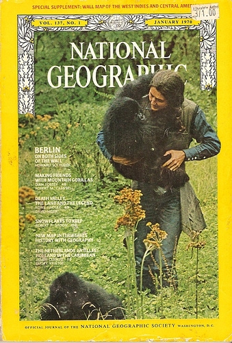 Dian Fossey on the cover (insearchofsimplicity.com (National Geographic))