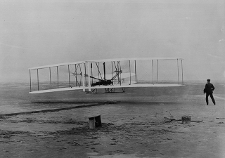 First Takeoff (http://www.wright-house.com/wright-brothers/Wrights.html)