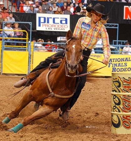 Charmayne James and Scamper at the NFR.  (home.mesastate.edu/.../champs/charmayne.jpg)