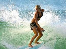 Bethany Hamilton surfing (on google (someone who entered at my hero.com))