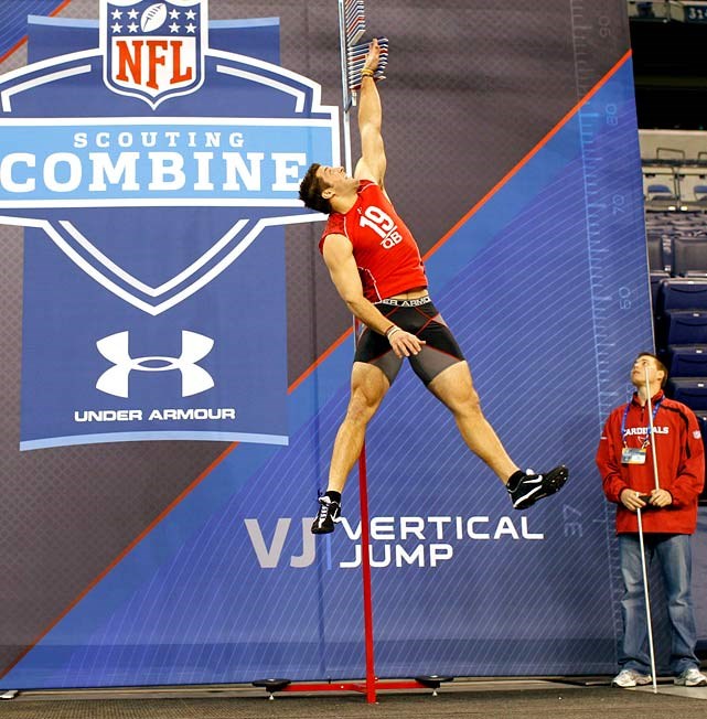 Tebow at NFL scouting combine (courtesy of the NFL)