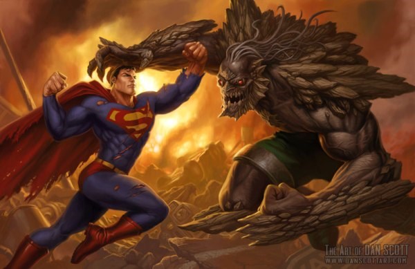 Superman fighting
