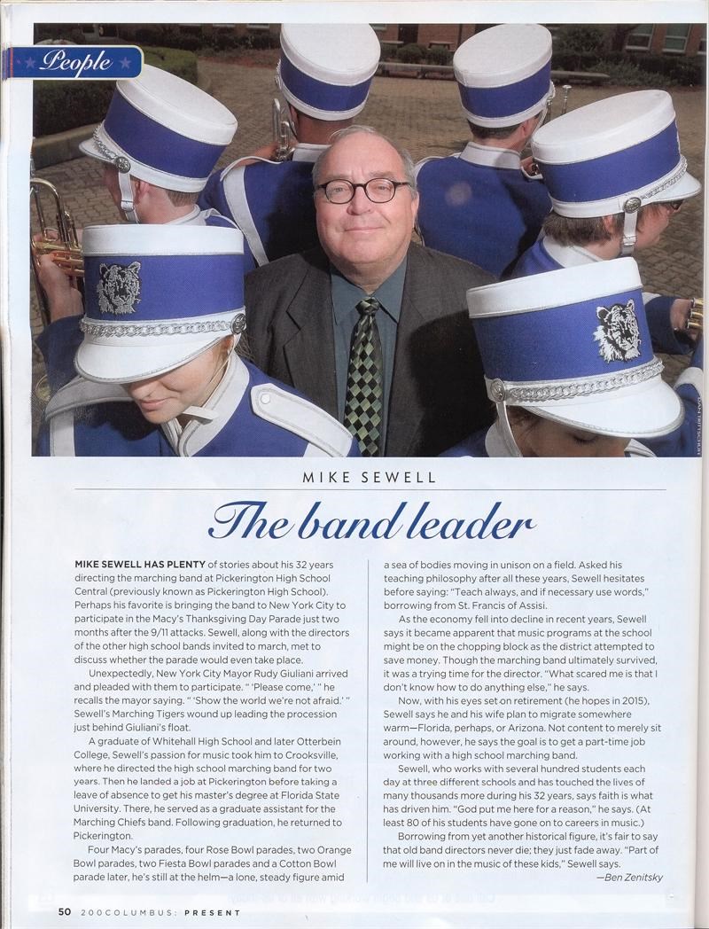 Article about Mr. Sewell in a magazeine (Pickerington Centrals website ())