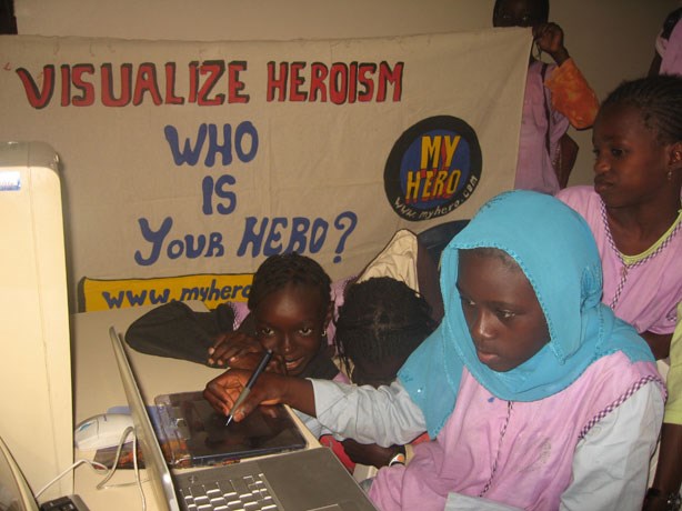 Picture of Students in Senegal Creating My Hero art digitally