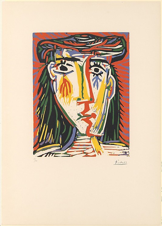 Picture of Jacqueline with a Straw Hat by Pablo Picasso