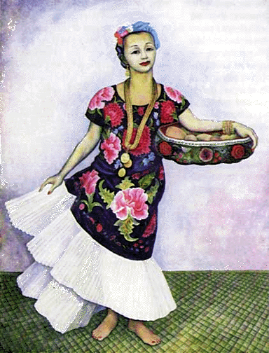 <center>Portrait of Dolores Olmedo, 1955 <br>Artist: Diego Rivera<br>Oil on canvas<br>Museo Dolores 