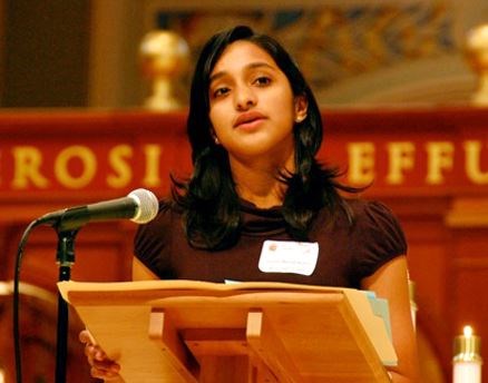 This is Srithi Ramaswami speaking to an audience w (Google (Relate Magazine))