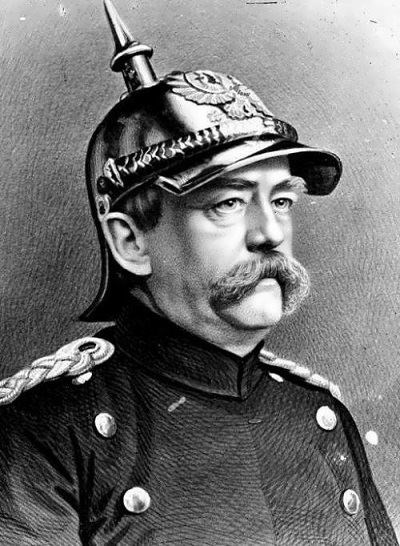 Drawing of Bismarck in his general's uniform (http://mirfaces.com/otto-von-bismarck-iron-chancel ())